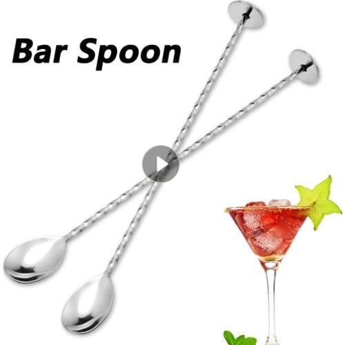 Cocktail Spoon Cocktail Bar Double Head Kitchenware Spiral Shape Stainless Steel Coffee Stirring Rod Kitchen Durable Bar Tool