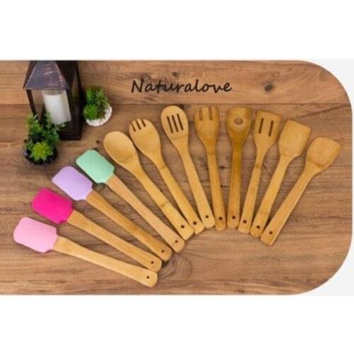 12 piece Bamboo Kitchen Set Spoon