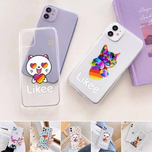 Fashion Likee cat bear love heart art Phone Case For iphone 12 11 mini x xs xr pro max 8 7 6s 6 5 5s 5c se plus Transparent soft