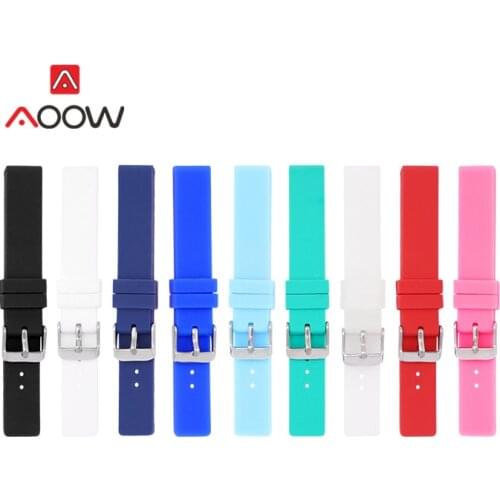Soft Silicone Watchband Strap 12mm 14mm 16mm 18mm 20mm 22mm 24mm Universal Rubber Colorful Replacement Bracelet Band Accessories