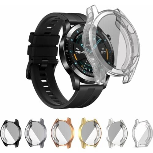 Soft TPU Protective Cover For Huawei Watch GT 2 42mm 46mm Case Full Coverage Screen Protector Frame Bumper Shell For Huawei GT2