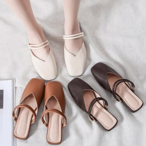 Summer New Womens Mules Shoes Outdoor Simple Casual Half Slippers Female Fashion Leisure Sandals