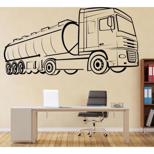 Wall Decal Oil Tanker Large Truck Art Wallpaper Vinyl Window Sticker Kids Boys Bedroom Garage Home Decoration Nursery Mural Q497