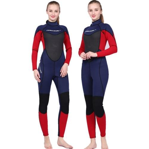 Summer Water Sports Super Elastic 3mm Neoprene Surfing Snorkeling Full Body Red Blue Diving Wetsuit