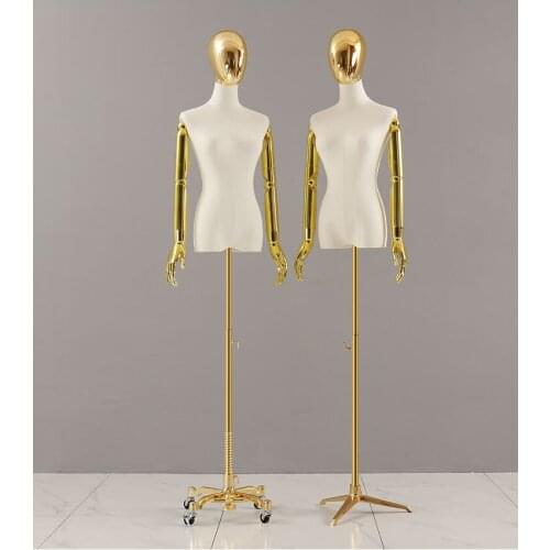 New Arrival Golden Dressmaking Mannequin Fabric Model With Golden Hand Customized