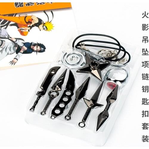New anime shuriken kunai no weapon pendant necklace keychain set cosplay Accessories set gift
