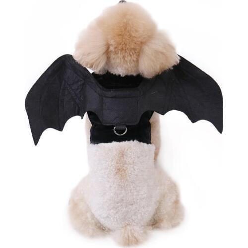 Pet Dog Cat Cosplay Clothes Cute Halloween Bat Wings Costume Coat Jacket For Puppy Kitten Fashion Harness Outfit Black