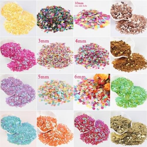 PVC Loose Sequins Crafts DIY Accessory 20g/lot Flat Round Paillette Women Dress Sewing Decoration Size 3/4/5/6/10/15/20/25/30mm