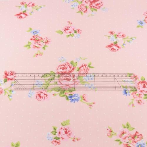 Booksew 100% Cotton Twill FabricPink Printed Floral Designs Bedding Home Textile Decoration Tecido Sewing Quilting Patchwork CM