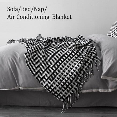 Blankets for Bed Hand-knitted Sofa Blanket Tassel Bed Blanket Air Conditioning Blanket Chunky Nap Blankets Bed Sheet Cover Cream
