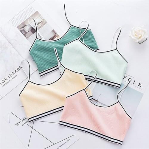 Bra sports Double layer childrens vest tube top threaded student developmental bra sports childrens underwear 9-12 years old