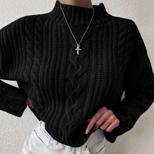 Autumn Knitted Turtleneck Sweaters Women Solid Long Sleeve Fashion Loose Pullovers Female 2020 New Winter Casual Lady Sweater