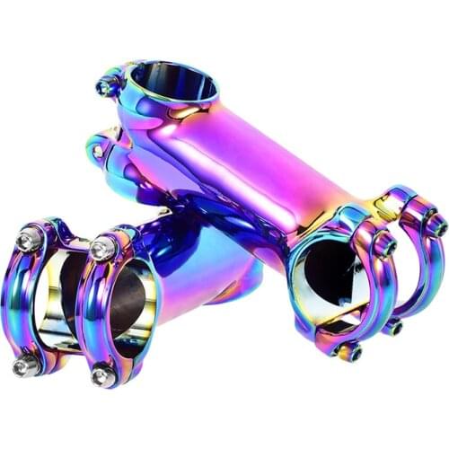 Oil Slick Bicycle Stem 31.8Mm*60 70 80 90 Rainbow Mountain Road Bike Stem Ultra-Light Aluminum Alloy Cycling Accessories