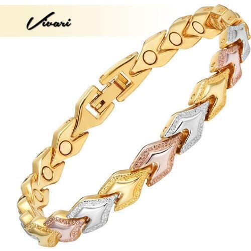 Vivari Trendy Heart Jewelry Magnetic Bracelet For Women Gold Color Charm New Bracelets Gifts Wristband Promote blood circulation