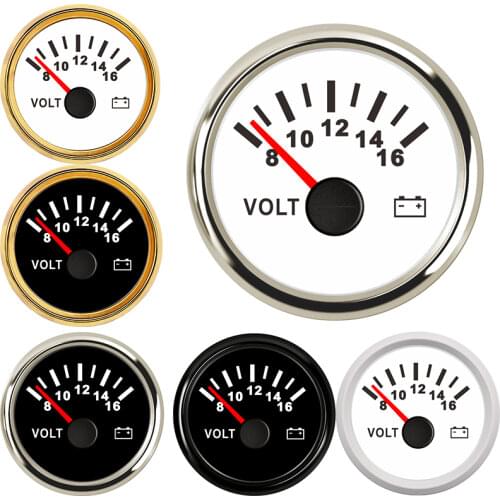 52MM Voltmeter yacht Waterproof Car Boat Volt Gauge Motorcycle Digital Motor Display Volt Voltage Gauge Meter for Boat 8-16V