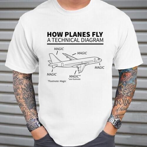 Funny Aviation Engineer T Shirt How Planes Fly Magic Graphic Cotton Tees Gifts for Pilot