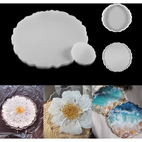 Fluid Irregular Round Petri Dish Silicone Mold Round Coaster Epoxy Resin Art Supplies for DIY Silicone Jewelry Making Tools
