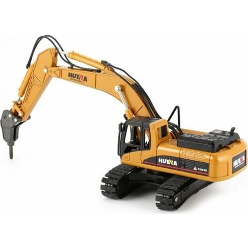 1/50 Diecast Demolition Machine Model Alloy Engineering Digging Construction Truck HUINA 1711 Car Toys for Boys Metal Collection