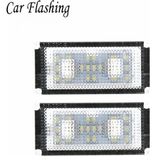 2Pcs Error Free 18 LED Number License Plate Light For BMW E66 E65 7-Series 735i 2006-2008 White 12V Canbus License Plate Light