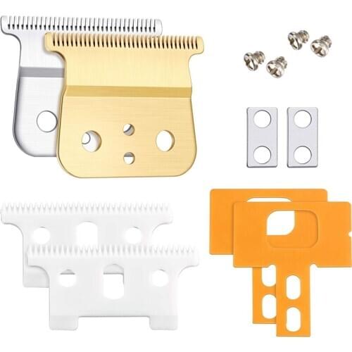 2 Pairs Adjustable Replacement T Blade Outliner Replacement Blade Carbon Steel Blade Trimmer Blade for Andis
