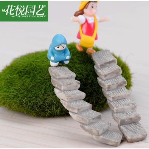 2pcs/lot Simulation Bend Stairs And Straight Stairs Micro Landscap DIY Creative Resin Stairs For Home Decoration