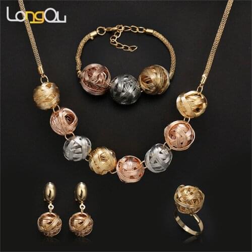 2018 new Very fashion combination of three colors ball,Party Jewelry Sets For Women,Lighter.wear Feel comfortable