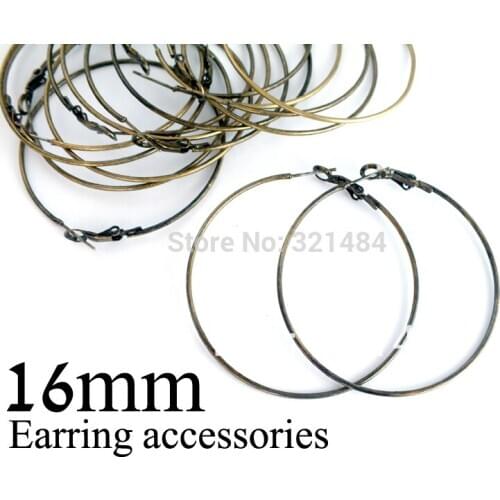 Bulk 500pc/lot antique brass bronze 16mm french circle hooks earring backs hoop earring findings for jewelry making supplies