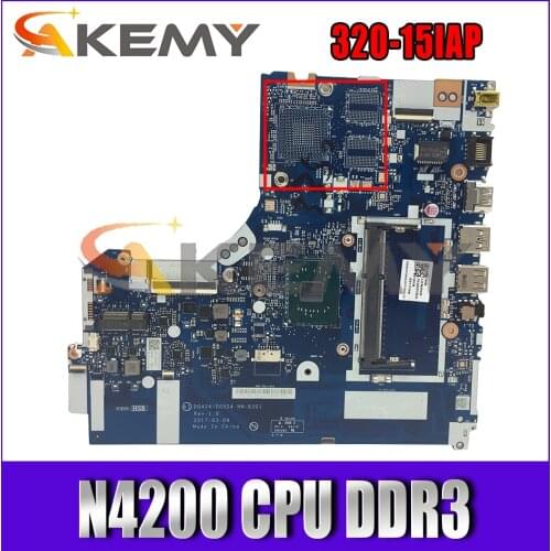 Akemy For Lenovo 320-15IAP Laptop Motherboard DG424 DG524 NM-B301 Motherboard CPU N4200 DDR3 100% Test Work Free Shipping