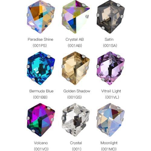 Astrobox Crystal Stone Beads Arts and Crafts Ice Cube Silver Base Decorative Sew On Stones Rhinestones Glass Crystal