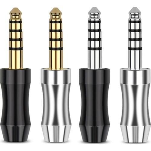 Jack 4.4mm Balance Plug Gold/Rhodium Plating Minijack For Soldering Copper Audio Speaker Connectors 4.4MM 5Pole Headphone Plugs