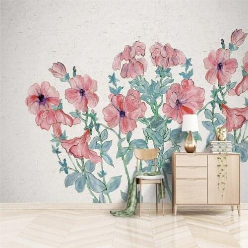 Beibehang Custom Pastoral watercolor painting flower Mural Wallpaper 3D Wall Painting Living home decor TV photo Sofa Bedroom