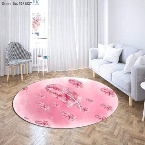 Bohemia Feather Round Carpet 3D Print Dreamcatcher Carpet For Living Room Mat For Bedroom Floor Rug Kitchen Floor Carpet Decor