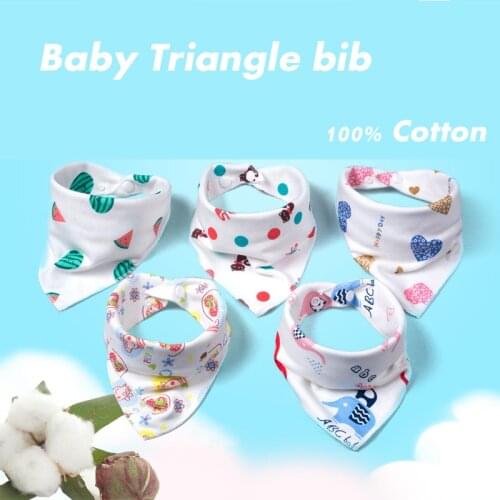 Baby Washable Cotton Bibs Burp Cloth Triangle Toddlers Kids Adjustable Boys Girls Unisex Shower Gift Set Bandana Drool