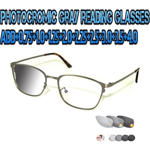 Photochromic Gray Reading Glasses Cats Eyes Large Size Frame Ultralight Trend High Quality Fashion Ladies Women+0.75To+4.0