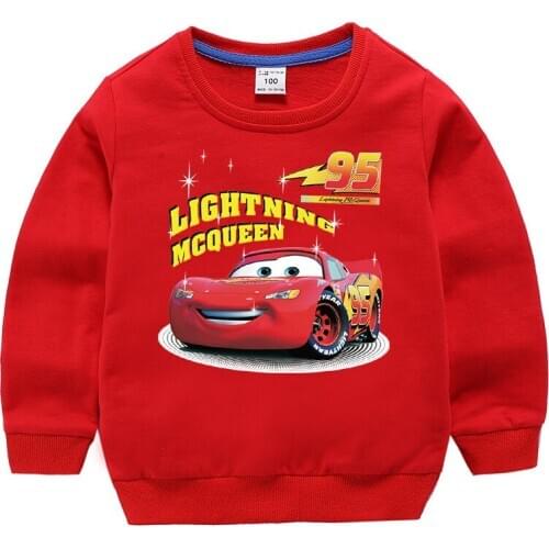 Disney Cars Sweatshirt Cotton Boy Sweatshirt Child Lightning McQueen Sweatshirt