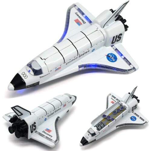 Columbia Shuttle Spaceship Space Shuttle Alloy Pull Back Model Toy The Alloy Navy Cabin Door Can Be Opened