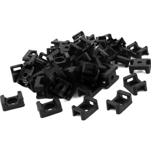 UXCELL 100Pcs Cable Tie Mounts Black Plastic 9Mm Wire Buddle Cable Tie Mount Saddle Wiring Accessories fix this Mount Saddle