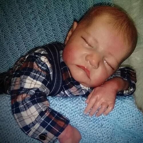 19 Inch Real alive doll bebe reborn LEVI soft body silicone baby newborn dolls detail hand painting boneca toys gift