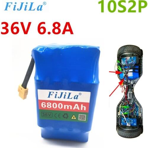 2021 10S2P 36V Battery Lithium L-ion Rechargeable Battery 6.8ah Battery Pack for Electric Self-suction Hoverboard Unic