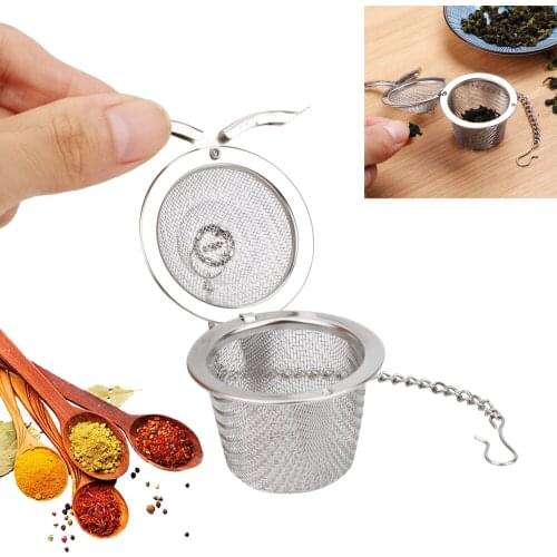 Stainless Steel Reusable Seasoning Ball Tea Spice Strainer Mesh Herbal Ball Multifunction Teakettle Locking Tea Filter