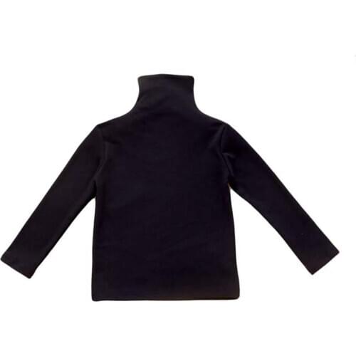 Fashion Toddler Baby Little Kids Girls Autumn Warm Turtleneck Blouse Black Solid Long Sleeve Casual Daily Clothing