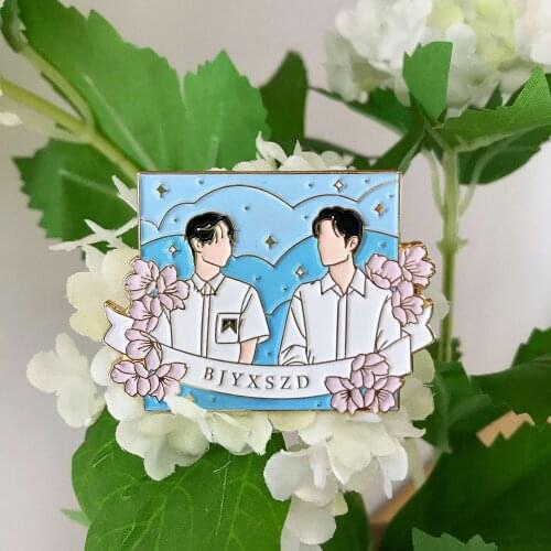 The Untamed Wei Wuxian Lan Wangji Xiao Zhan Wang Yibo Metal Badge Button Brooch Pins Anime Collection Medal Toy Souvenir