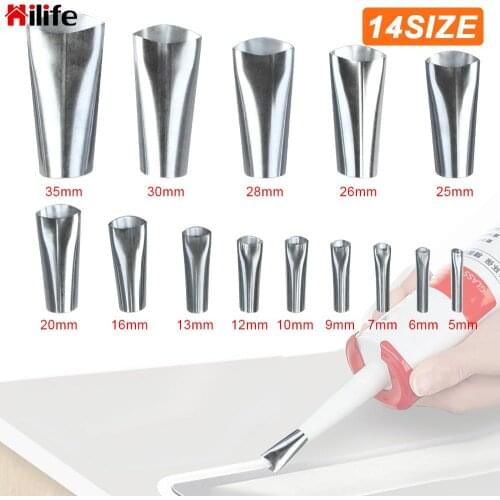Stainless Steel Glue Remover Scraper Applicator Caulk Nozzle Finishing Tool Caulking Finisher Glue 14PCS