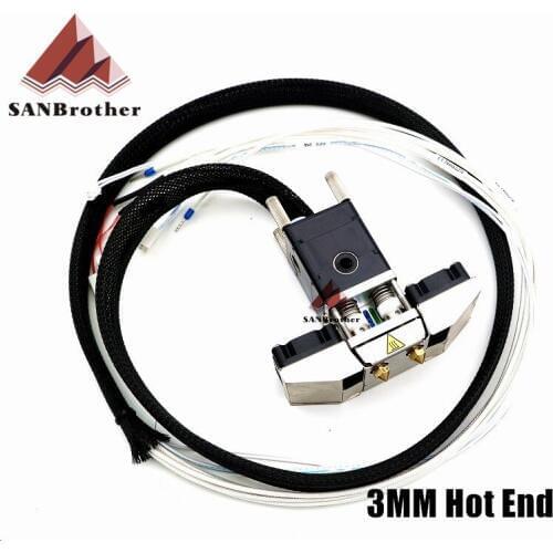 Newest 2017 3D Printer Parts Ultimaker 2+ UM2+ Extended Dual Nozzles Olsson Block Hotend Header 3.00mm Filament System