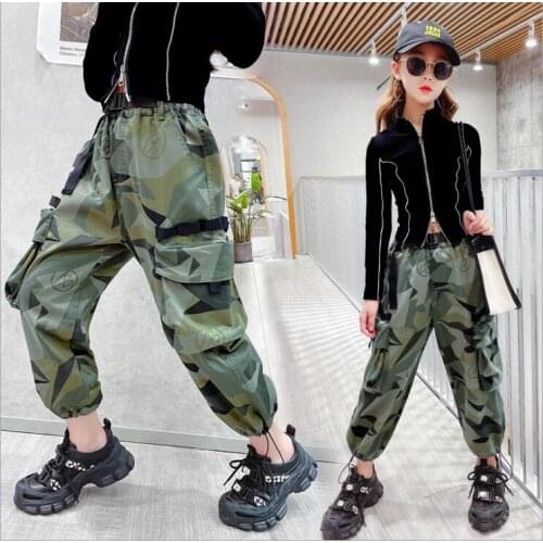 2021 new wholesale girls boys camouflage pants autumn fashion girls long pants 5-10t B609