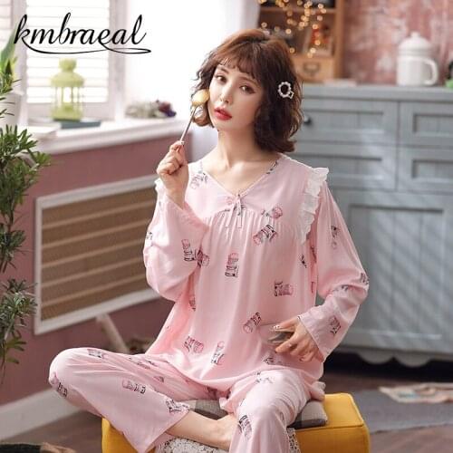 Sleepwear Set Woman 2 Pieces Bourette Long-sleeved Pants Pajama Plus Size Comfortable Satin Summer Home Suit for Women Autumn