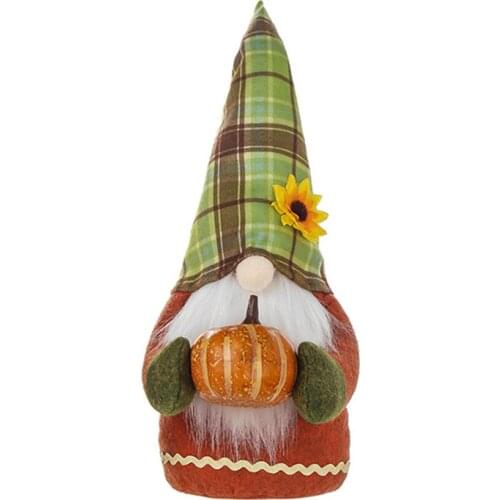 Plush Toy Fall Autumns Gnome Doll Decoration Dwarf Creative Elf Sunflower Looks Cool Pumpkin 34cm High Holiday Gift Ornaments