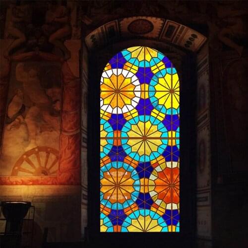 Custom Electrostatic Glass Stickers American Retro Church Painted Art Frosted Glass Stickers