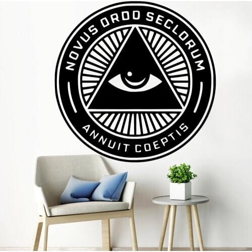Religious Wall Decal Seeing Eye Pyramid Mason Masonic Art Bedroom Stickers Vinyl Living Room Home Interior Decor Murals Y880
