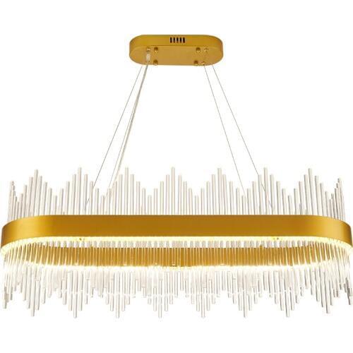 Postmodern luxury crystal chandelier villa duplex building simple exhibition hall creative personality living room dining lamps